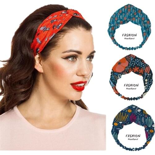2021 Women Girls four seasons Hair Bands Vintage Print Headbands Turban Bandage Bandanas HairBands Hair Accessories Headwrap