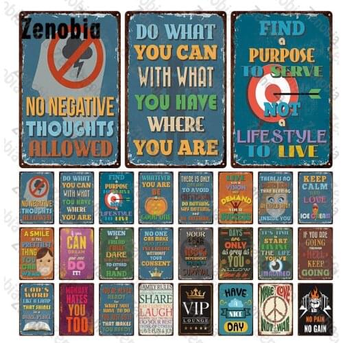 Warning Sign Metal Inspiring Words Metal Poster No Pain No Gain Decorative Tin Plate Sign Wall Stickers Home Decor Retro Plaque