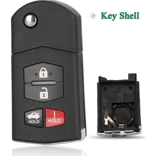 Bilchave 4Button For Mazda 3 5 6 RX-8 MX-5 CX-5 Miata CX-7 CX-9 05-1 Fob Flip Remote Car Shell With Blade Replacement