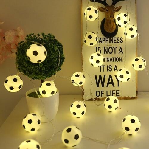 Soccer Balls Led Lights Outdoor Garland Electric Plug Fairy String Light Wedding Christmas Decoration For Garden Party 5M 10M