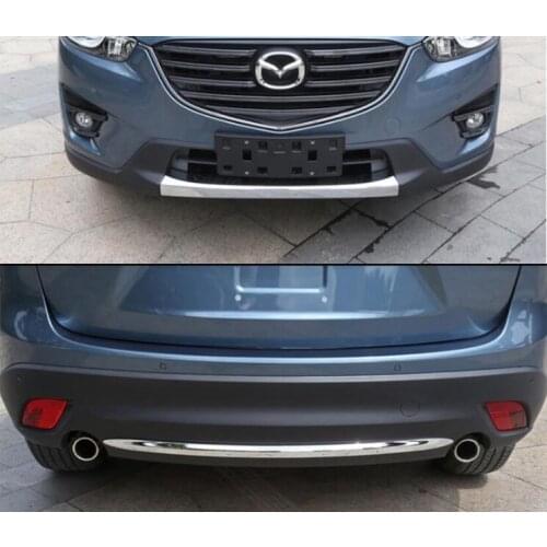 High Quality ABS Front + Rear bumper Lid Molding Protector Guard Lip Cover Trim For MAZDA CX-5 CX5 2012 2013 2014 2015 2016