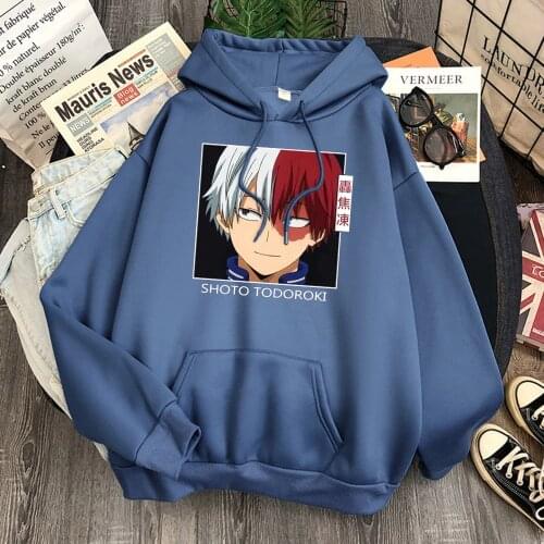 Females Sweatshirt Anime My Hero Academia shoto todoroki printing Hoodies womans Japan Style Casual Round neck Hoodie clothes