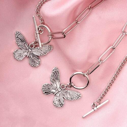 Ladies Necklace Fashion Vintage Butterfly Pendant MarriageTourism Memorial Trendy Simple Temperament Suit