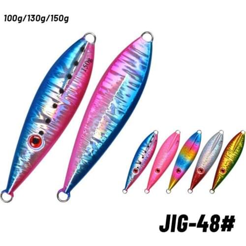 1Pcs Slow Fall Jigging Lure 100g 150g 130g Metal Fish 3D Bionic Fish Eye Laser Sea Fishing Bait Aftifical Bait Fishing Lure