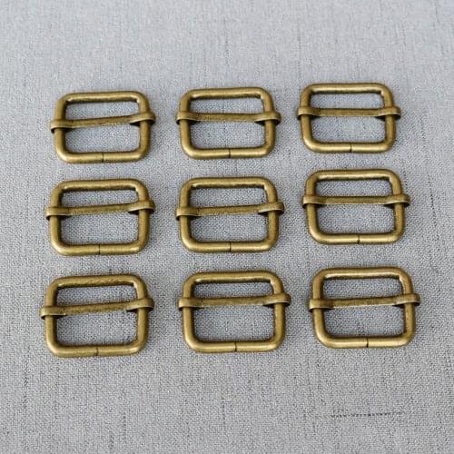 100 Pcs/Lot 25mm Bromze Metal Tri-glide Buckle For Bag Strap Clasp Handbag Web Belt Adjust Round Buckles Slider DIY Accessory