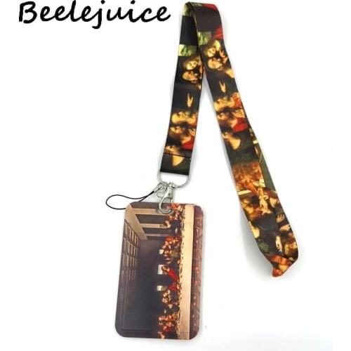 12sets Da Vinci Oil Painting The Last Supper Art Key Chain webbings ribbons Neck Strap for Phone Keys ID Card Cartoon Lanyards