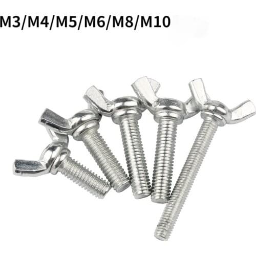 2pcs M3 M4 M5 M6 M8 M10 DIN316 Stainless Steel 304 A2-70 Butterfly Bolt Wing Bolt Thumb Wing Screw Claw Hand Tighten Screws