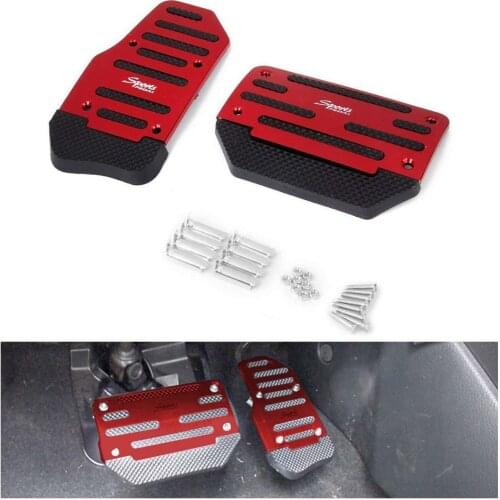 2Pcs Non-Slip Brake Foot Pedal Cover Car Truck Trailer Bus Red Foot Pedal Pad Kit Car RV Camper Accessories Universal