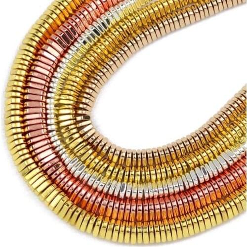 4/6mm Natural Gold Silvers Flat Triangle Hematite Stone Spacer Loose Beads For Jewelry Making Diy Bracelet necklace Accessories