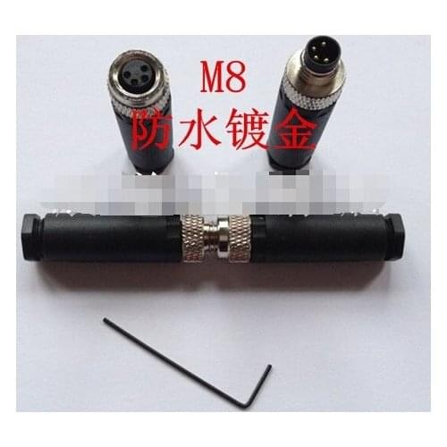 5pairs M8 4 Pin locking Connectors Aviation Plug Socket Male & Female Wire Panel Connector Adapters Adaptor