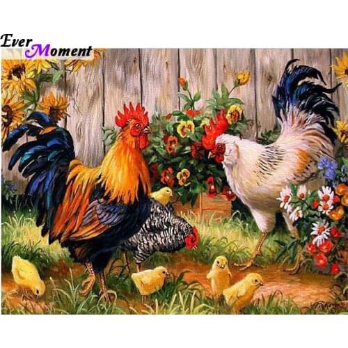 Diamond painting Cross stitch Diy Diamond embroidery Chickens in the garden 45*30 square drill Diamond mosaic pasted ASF081