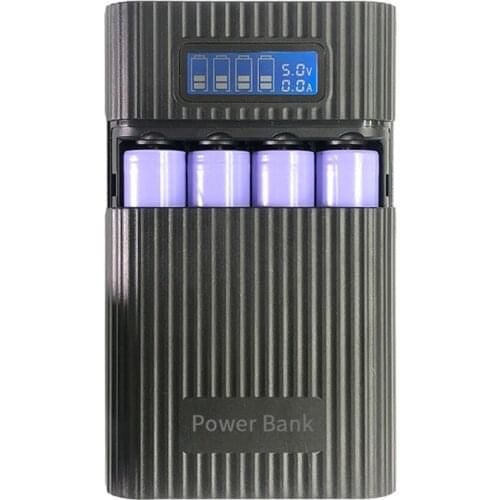 Anti-Reverse DIY Power Bank Box 4x 18650 Battery LCD Display Charger For iphone Jy20 19 Dropship