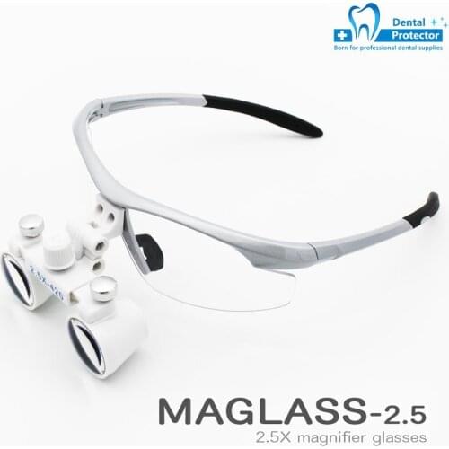2.5X Magnification Binocular Dental Loupe Surgery Surgical Magnifier with Headlight LED Light Medical Operation Lamp