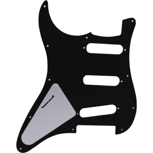 Black Pickguard 1 Ply 11 Hole For Guitar SSS Instrument Accessories