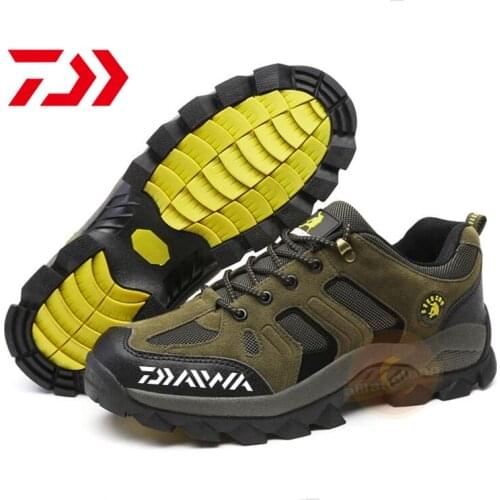 Daiwa Men Outdoor Athletic Hiking Fishing Shoes Anti-skid Mountain Climbing Boots Breathable Waterproof Anti-wear Fishing Shoes