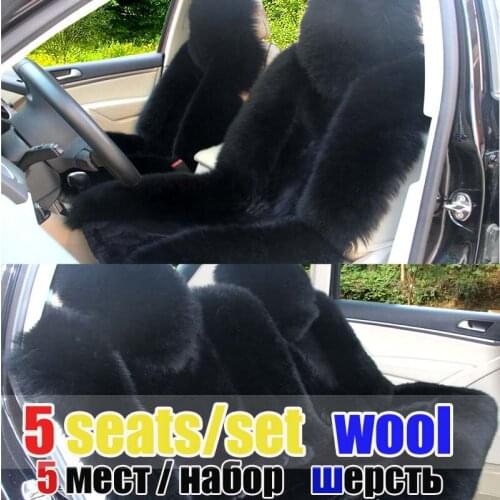5 seats/set winter sheep fur car seat cover cushion keep warm and fashion new arrival real wool car seats covers cushion