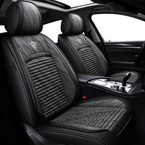 ZHOUSHENGLEE Linen Flax Car Seat Cover for Citroen all models C4-Aircross C4-PICASSO C5 C2 C4 C6 C-Elysee C-Triomphe seat covers