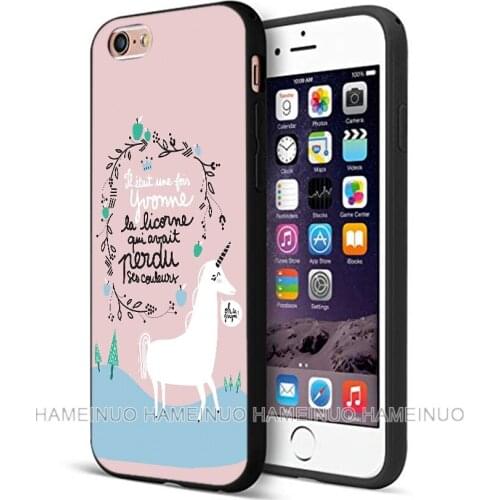 Black tpu case for iphone 5 5s SE 2020 6 6s 7 8 plus X 10 XR XS 11 pro MAX silicon cover case Rainbow Lovely Unicorn