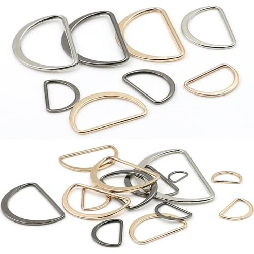 10pcs/lot 15mm/20mm/25mm/30mm/40mm silver black bronze gold type D ring Connection alloy metal shoes bags Buckles DIY Accessory