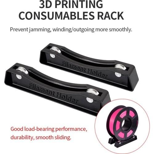 3D Printer Filament Spool Holder Consumables Shelves Supplies Fixed Seat For ABS PLA PETG 3D Printing Material Rack Tray Black