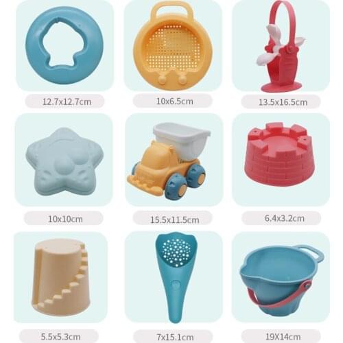Baby Beach Game Toy Children Sandbox Toys Silicone Soft Sand Beach Set Kit Toys for Beach Play Sand Water Play Cart Jouet
