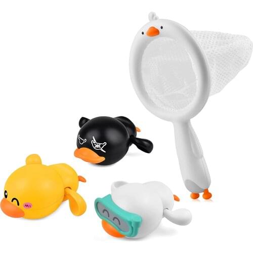 Baby Bath Toys Floating Wind-up Ducks Swimming Pool Games Water Play Set Gift for Bathtub Shower Beach Infant Toddlers Kids Boys