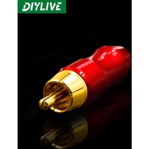 DIYLIVE Hi-Fi Lipton LITON pure copper gold plated RCA lotus plug audio and video coaxial line signal cable terminal