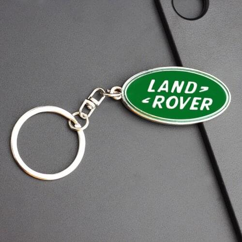 Long chain Metal car keychain for Land Rover badge leather keyring men women business gift pendant key rings auto accessories
