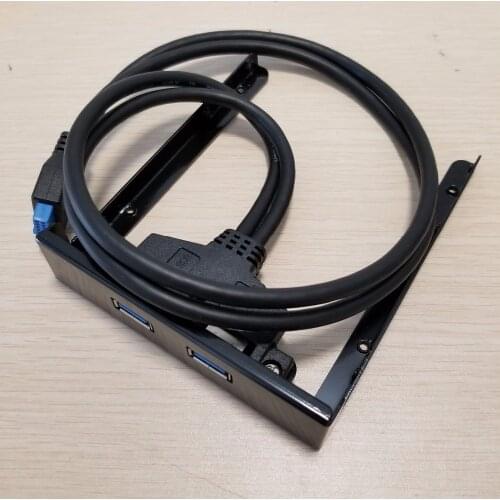 Dual USB 3.0 to 24Pin Motherboard Connector Bracket Hub Splitter Floopy Drive Front Panel U3-096