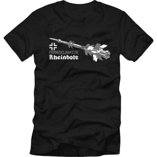 WWII Germany Weapon Rhine Messenger Long-range Missile T-Shirt. Summer Cotton Short Sleeve O-Neck Mens T Shirt New S-3XL