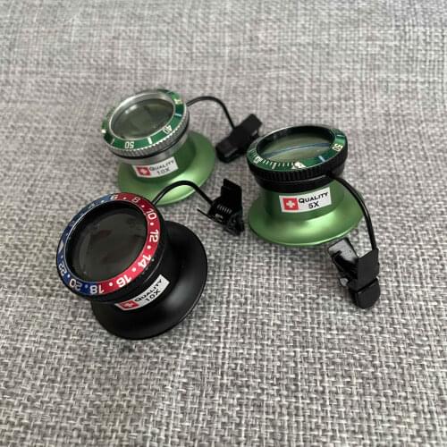 Watch maintenance tool magnifying glass 5 times 10 times magnifying glass ring aluminum ring clip glasses magnifying glass