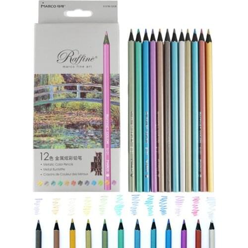 MARCO 6/12 Colors Wood Colored Pencils Professional Painting Oil Color Wooden Lead Pencil For School Drawing Sketch Art Supplies