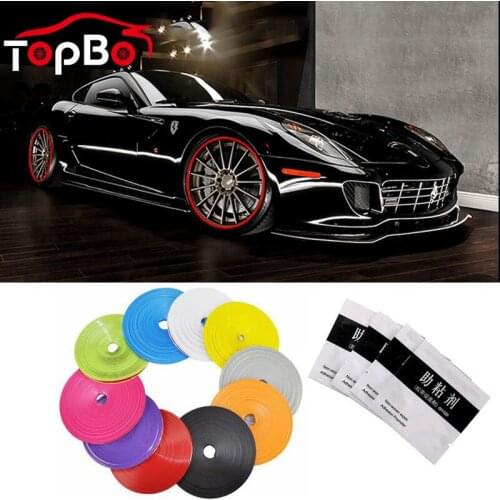 8 Meters Roll Car Wheel Vehicle Colorful Tire Rims Protectors Decor Strip Tire Guard Line Rubber Moulding Trim Car Accessories