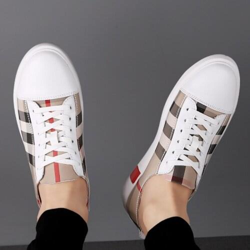 Fashion Trend Men Casual Sport Shoes Mens Sneakers Loafers Fashion Hip Hop Male Shoe White Leather Man For Flat Canvas