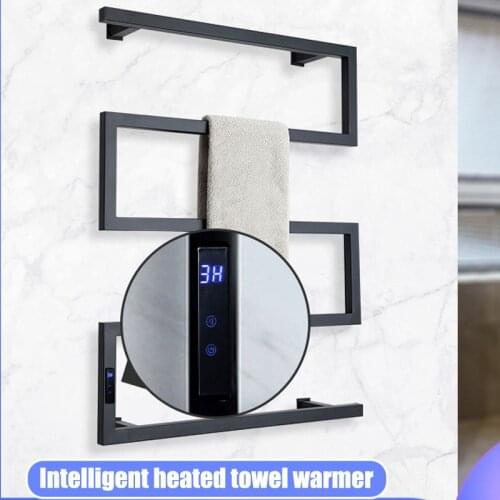 Timing function Bow shape Electric bathroom towel warmer 304 stainless steel shower room heated towel warmer