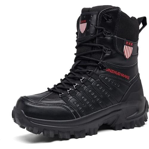 Mens Military Boot Combat Mens Ankle Boot Tactical Big Size 39-46 Army Boot Male Shoes Work Safety Shoes Motocycle Boots5fg