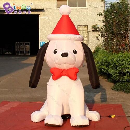Outdoors Christmas 2.1 Meters Inflatable dog cartoon promotional decorative Blow up white dog Replica Toys