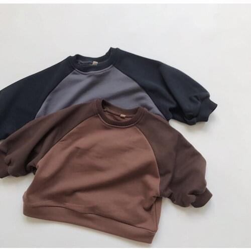 Autumn Baby Girls Boys Fashion Splicing T-shirt Spring Toddler Baby Long Sleeve Pullover T-shirt Korean Style Children Clothing