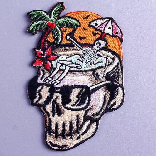 Outdoor Forest Nature Stripe Patch DIY Skull Embroidered Patches for Clothing Stickers on Clothes Iron on Patches for Clothes