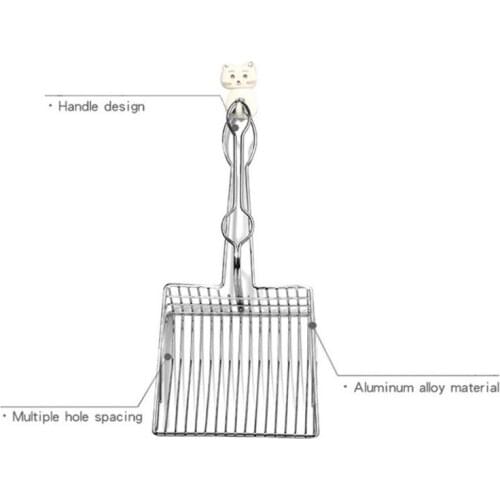 Pet Cat Litter Scoop With Long Handle Stainless Steel Toilet Scooper Cat Litter Scoop Sifter Shovel Pet Cleaning Tools