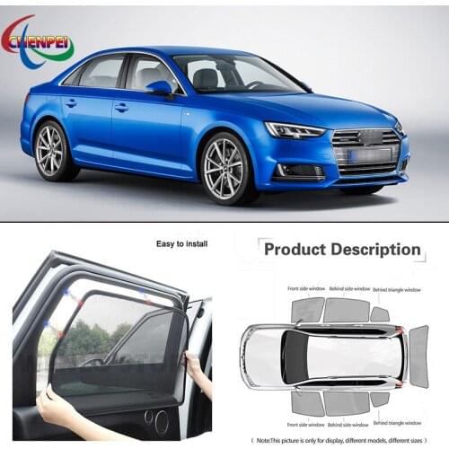For Audi A4l 2016 Car Full Side Windows Magnetic Sun Shade UV Protection Ray Blocking Mesh Visor Car Decoration Accessories