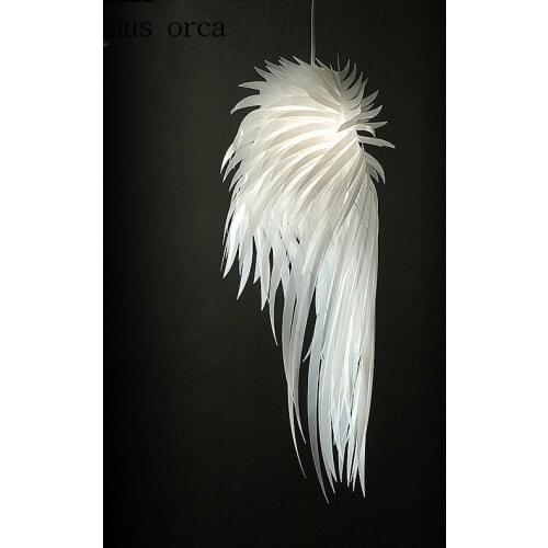 Postmodern white feather chandelier living room bedroom personality fashion angel wings LED chandelier free shipping