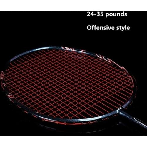 35 High Pounds Quality Full Carbon Fiber Badminton Racket Attack Type 3U(85-89G) Single Racquet With Free String Q1438CMC