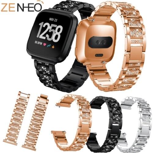 Watch strap Stainless steel Women fashion strap for Fitbit Versa Smart strap replacement Watch strap Straps for Fitbit Versa 2