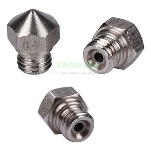 3pcs Stainless Steel / Brass Nozzle Upgrade for Wanhao/ Creator pro / Dreamer / Finder 3D Printer MK10 All Metal Hotend Use