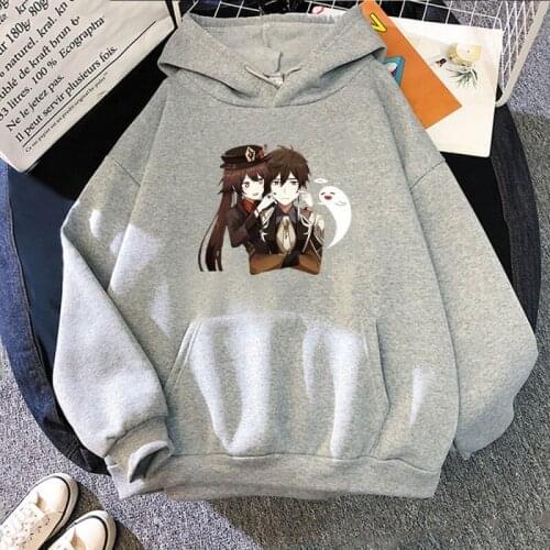 Genshin Impact HUTAO ZHONGLI Anime Game Y2k Hoodie Men Women Fashion Sweatshirts Streetwear Pullovers Boys Girls Gothic Clothes
