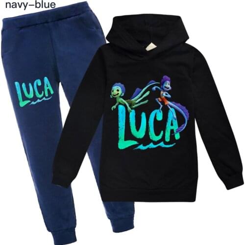New Anime Luca Boy girls Hoodies Sets Kids Clothes Teens Sweatshirt Long sleeve T-shirt+Pants Set Autumn Childrens Clothing