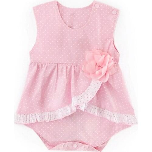 Triangle climb clothes Newborn Infant Baby Girl Flower embroidered conjoined Lace-collared Romper Sunsuit Jumpsuit