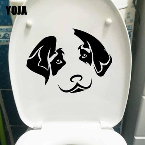 YOJA 22.7X16.9CM Puppy Dog Head Home Decor Animal Pet Wall Stickers Toilet Decal T5-1501