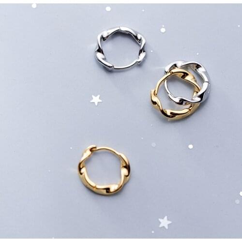 2021 Autumn Fashion Mobius Irregular Hoop Earrings for Women Charm Classic Round 925 Silver Jewelry Female Anniversary Gift